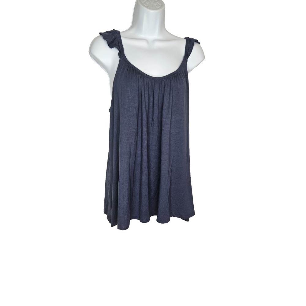 Lane Bryant Blue Ruffle Sleeve‎ Tank Top 18/20 NWT Soft Rayon Spandex Stretch